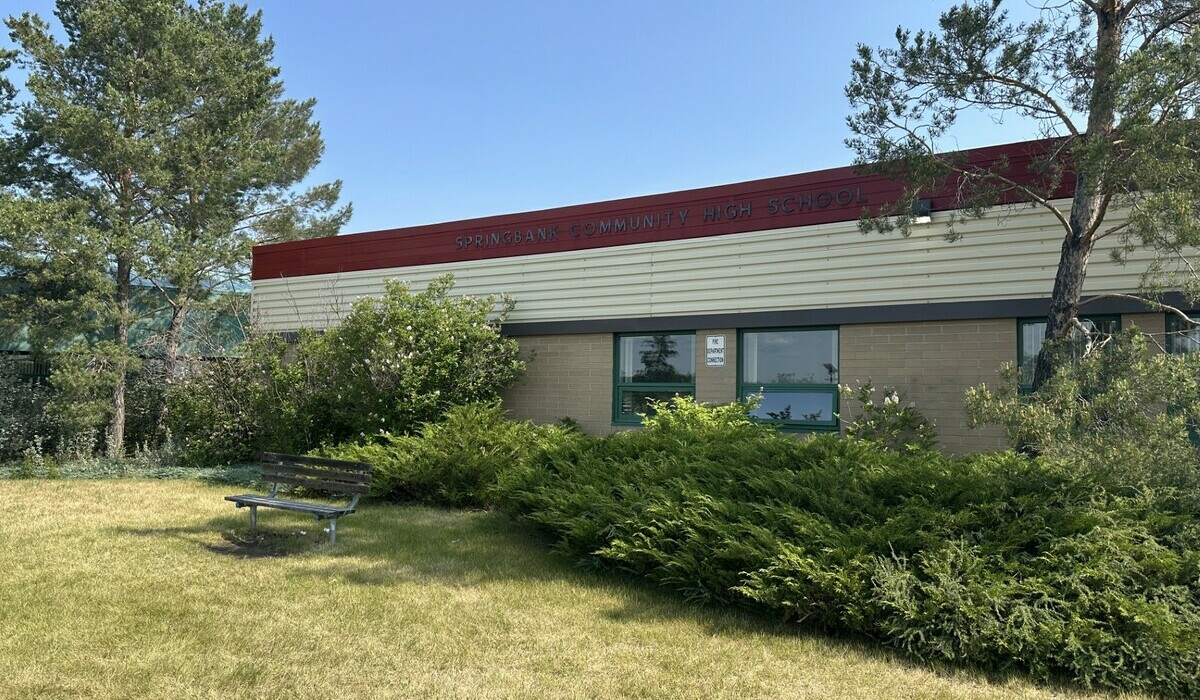 The outside of Springbank Community High School